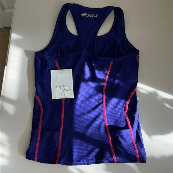 NWT 2XU Women's Blue Sports Bra with Pink Accents Size X Small. - Picture 9 of 13